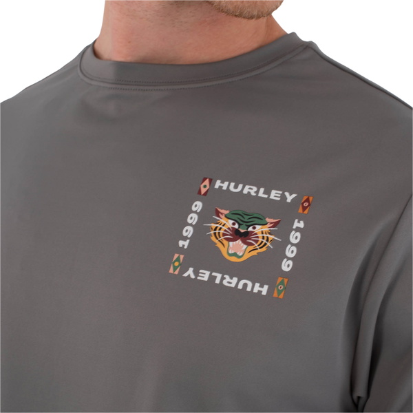 2026 Hurley Mens Regular Bolud Short Sleeve Rash Vest MLEU00005 - Dark Stone Grey